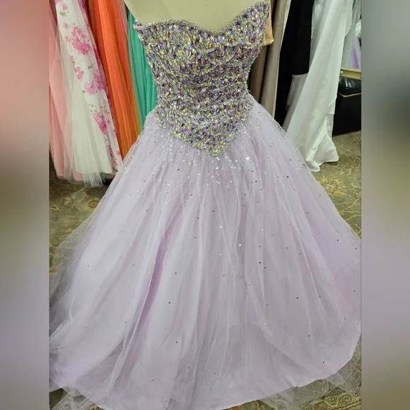 Morilee Lavender Beaded Ball Gown - Picture 3 of 13